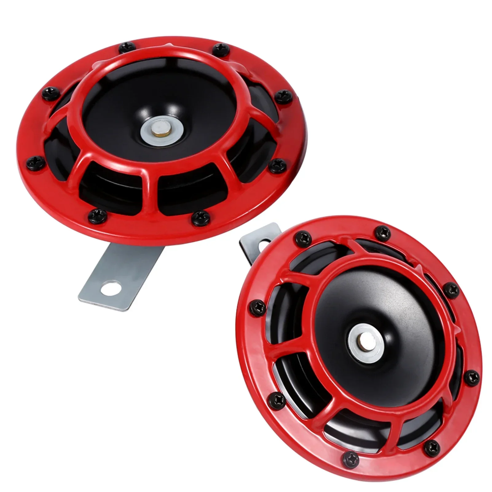 1 pair of red HELLA Super Loud Compact Electric Tweeter Air Horn Kit 12V 115DB For Motorcycle Car