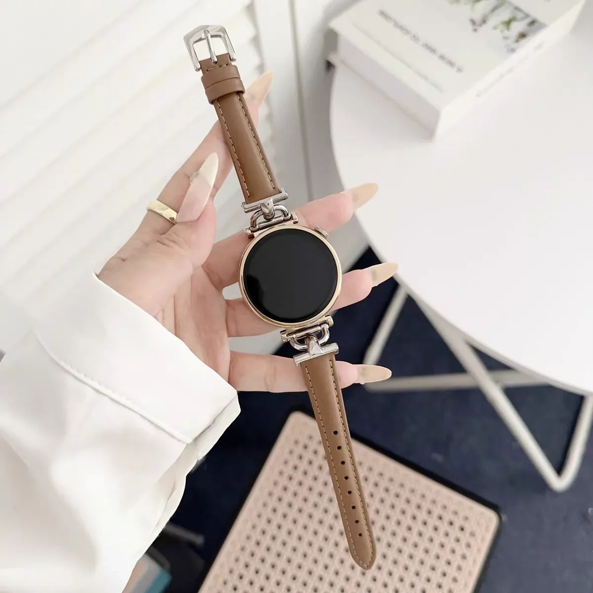 Nice Metal strap leather loop link For Samsung Galaxy Watch 7 FE 5 Pro 4 6 classic 44mm 40mm sport bracelet correa band