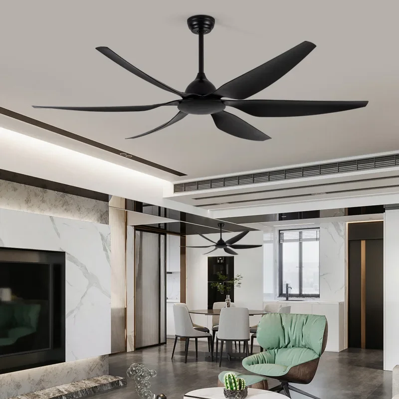 Modern large-size large wind fan lamp household variable frequency mute ceiling fan with led lamp