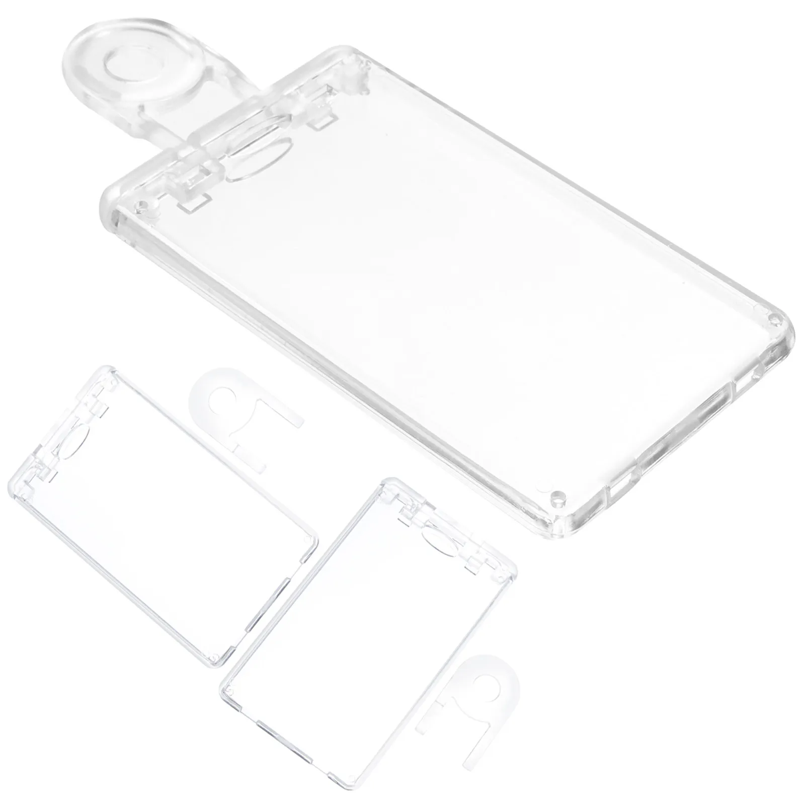 

Набор из 3 прозрачных жестких пластиковых держателей для бейджей и карт: защита от царапин для визиток, игровых карт, открыток