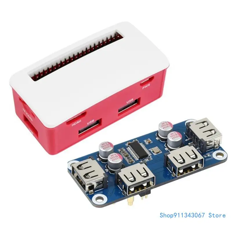 

USB HUB HAT Expansion Board Starter for RPI 0 2 WH 3A 3B 3 Model 4 4B Accessories Box Drop shipping