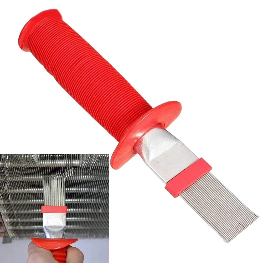Air Conditioning Wing Comb Steel Rubber 20.5x2.9cm Stainless Steel Cooling HVAC Fin Comb Radiator Brush Clean Tool