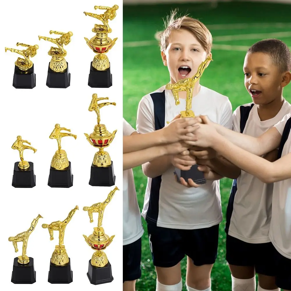 Martial Arts Gold Trophy Awards Plastic Model Gold Man Small Prize Cup Craft Souvenirs Taekwondo Competition