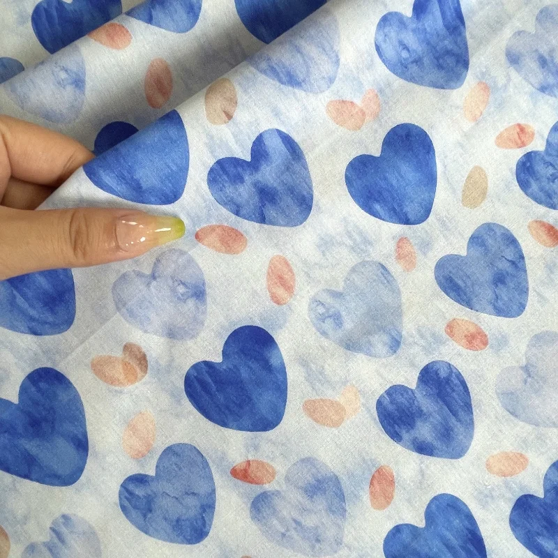 All cotton digital printing fabric, pure cotton small fresh love, women\'s dress, children\'s dress Cotton Fabrics tela de algodon