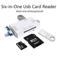 6-in-1 Multifunctional USB 3.0 Card Readers Mini Type-C TF-SD Card Readers OTG Adapter for Mobile Phone