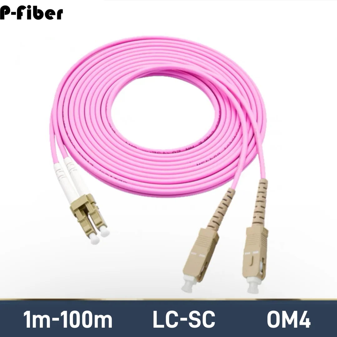 OM4 patchcord LC-SC 1-100M duplex 10 Gigabit multimode DX dual core MM optical fiber extension cable sc-lc FTTH jumper P-FIBER