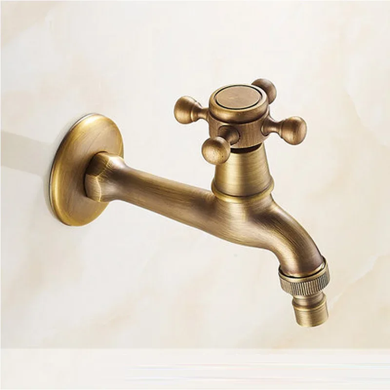 

Длинный садовый кран для крана, античная латунь, настенное крепление для ванной комнаты, кран для стиральной машины, кран для воды