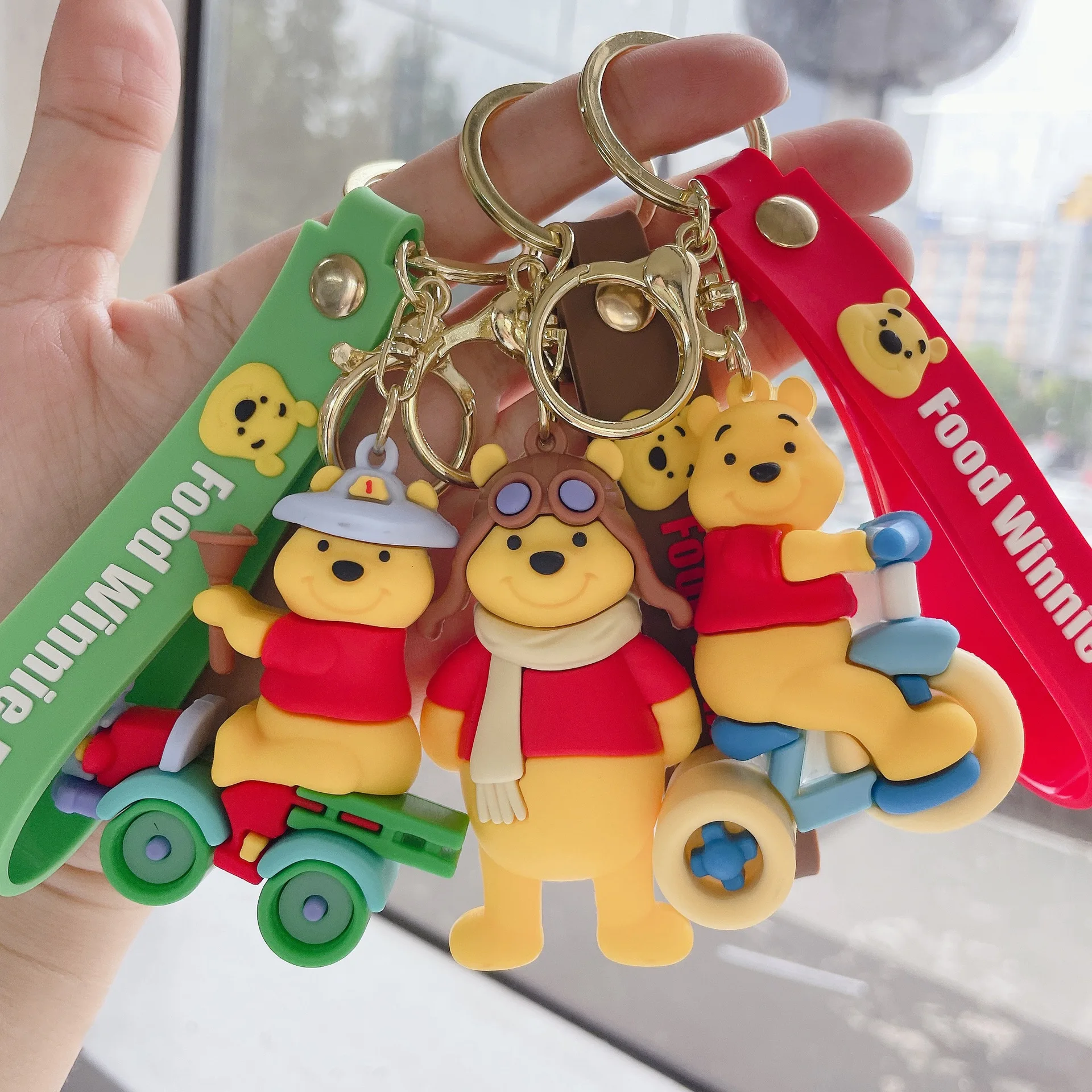 Cute Cartoon Disney Pooh Bear Keychain Car Doll Bag Pendant Keyring Gift for Kids Friends Accessories Wholesale