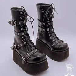 Women's High Boots 2026 New Comfortable Platform Boots European and American Side Zipper Boot New Fashion Punk Motorcycle Boots