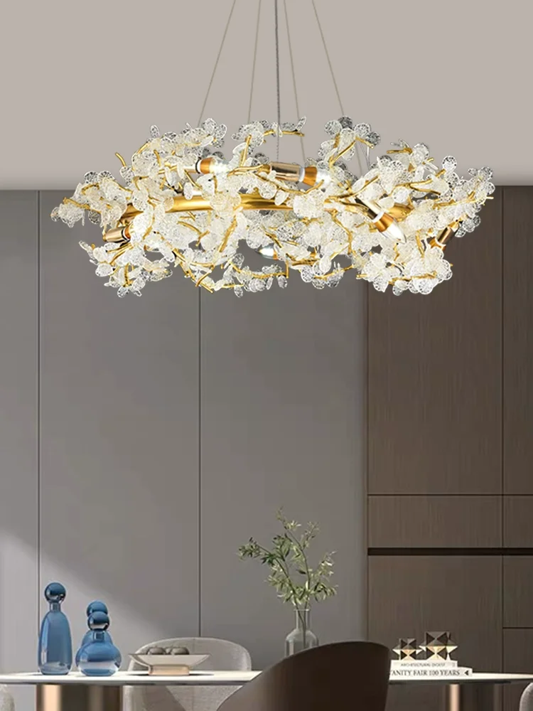 Franse Luxe Kroonluchters Postmoderne Villa Woonkamer Verlichting Creatieve Theesalon Slaapkamer Eetkamer Verlichting Tak Kristallen Lichten