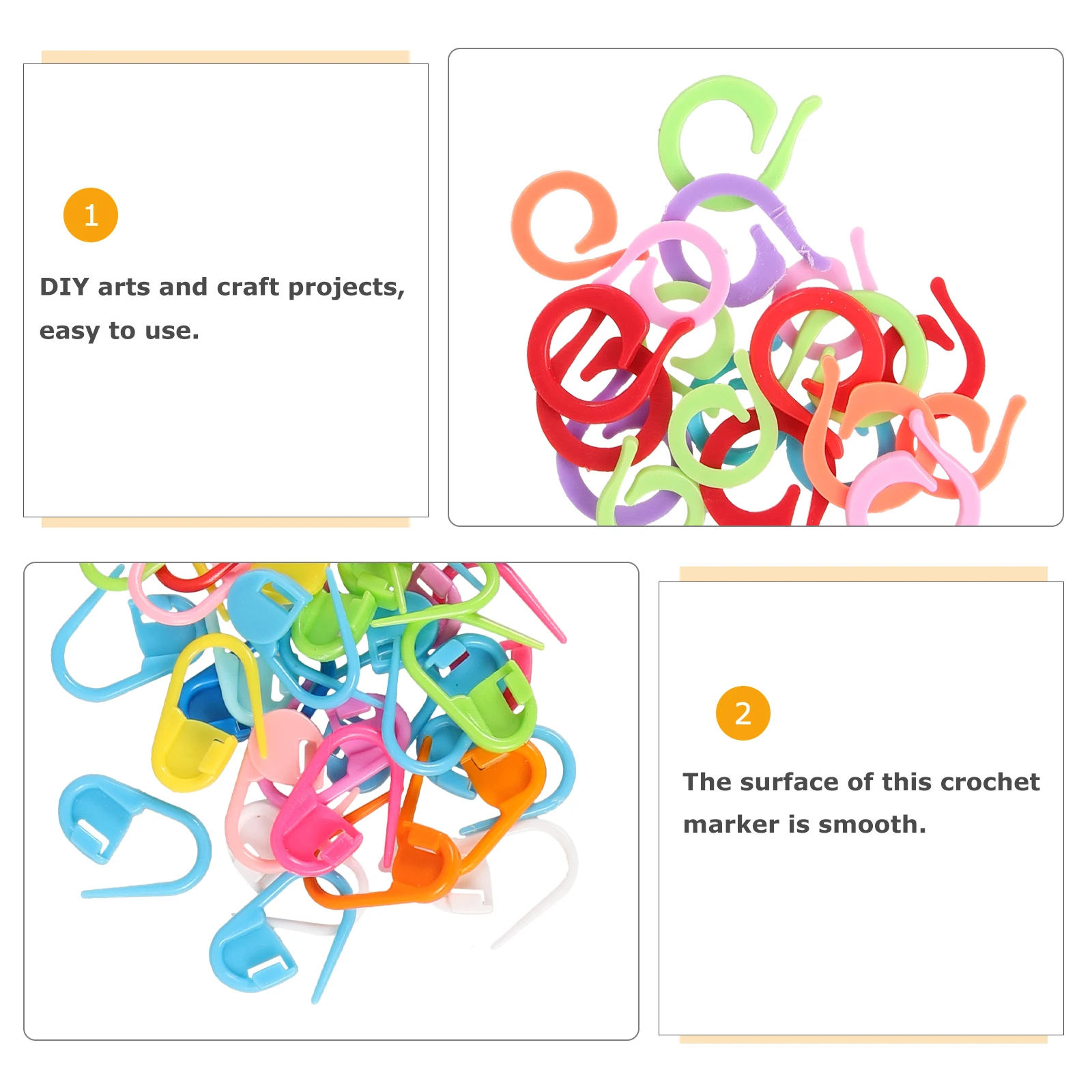 

60pcs Knitting Stitch Markers Decorative Plastic Rings Diy Crochet Markers For Needles Counting Durable Stitching Support Craft