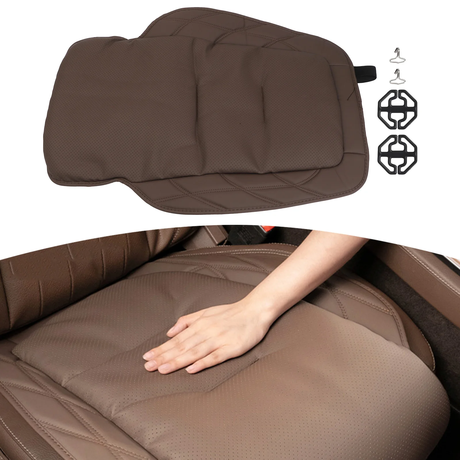 Comfortable Car Seat Cushion Easy Maintenance Breathable Leather Seat Car Seat Cushion Optimal Back Support Perfect Fit