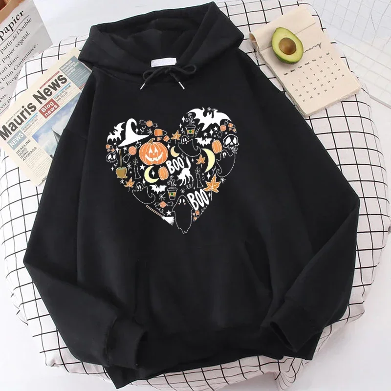 Hoodie New Fashion Halloween Pullover Long Sleeve Sports Hoodie Women Cotton Sweatshirt Pullover Tops