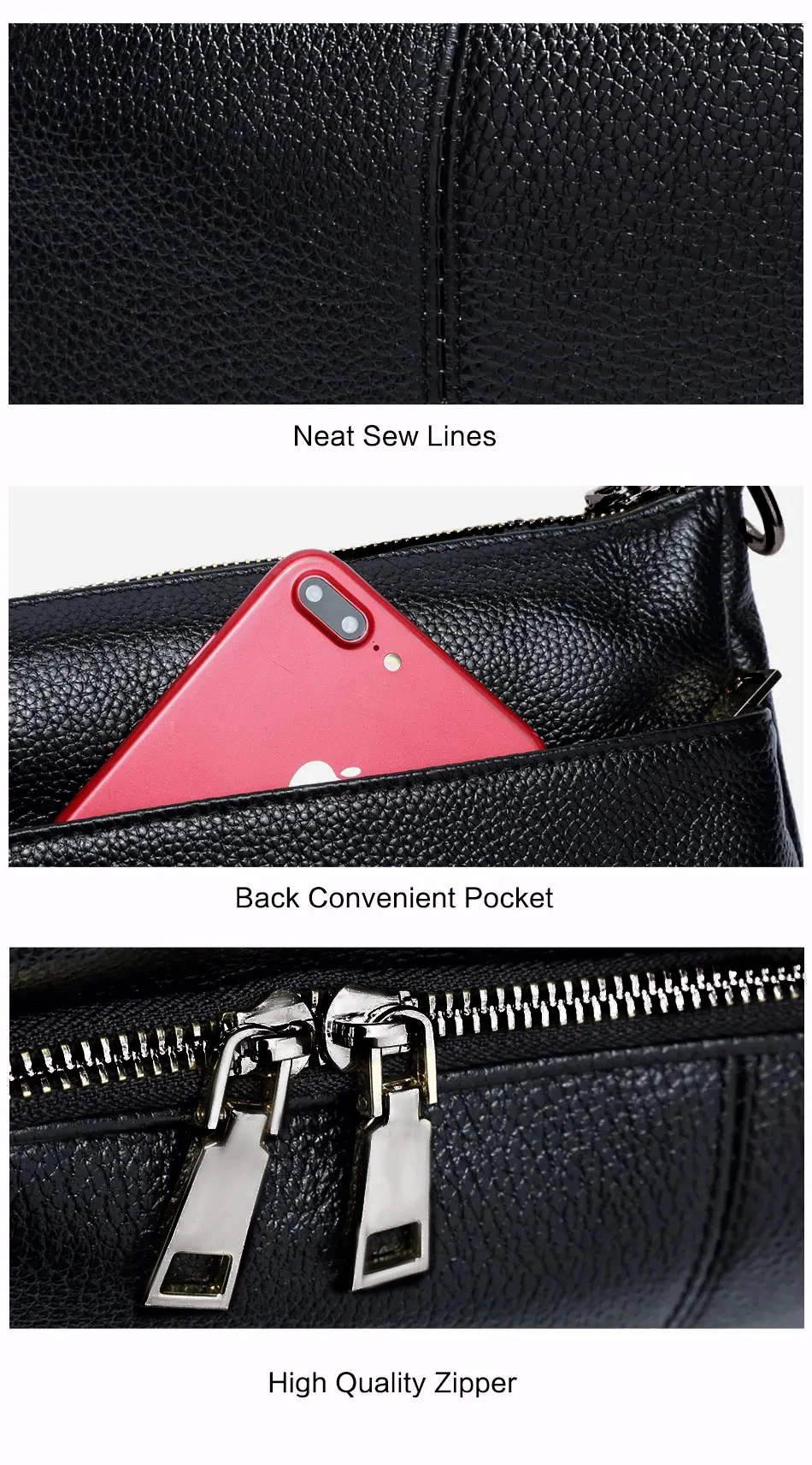 Zency Damen-Umhängetasche aus 100 % echtem Leder, hellviolett, Umhängetasche, Handtasche, modische Hobo-Tasche, Messenger-Taschen, Sac Bolsa – Detail 22