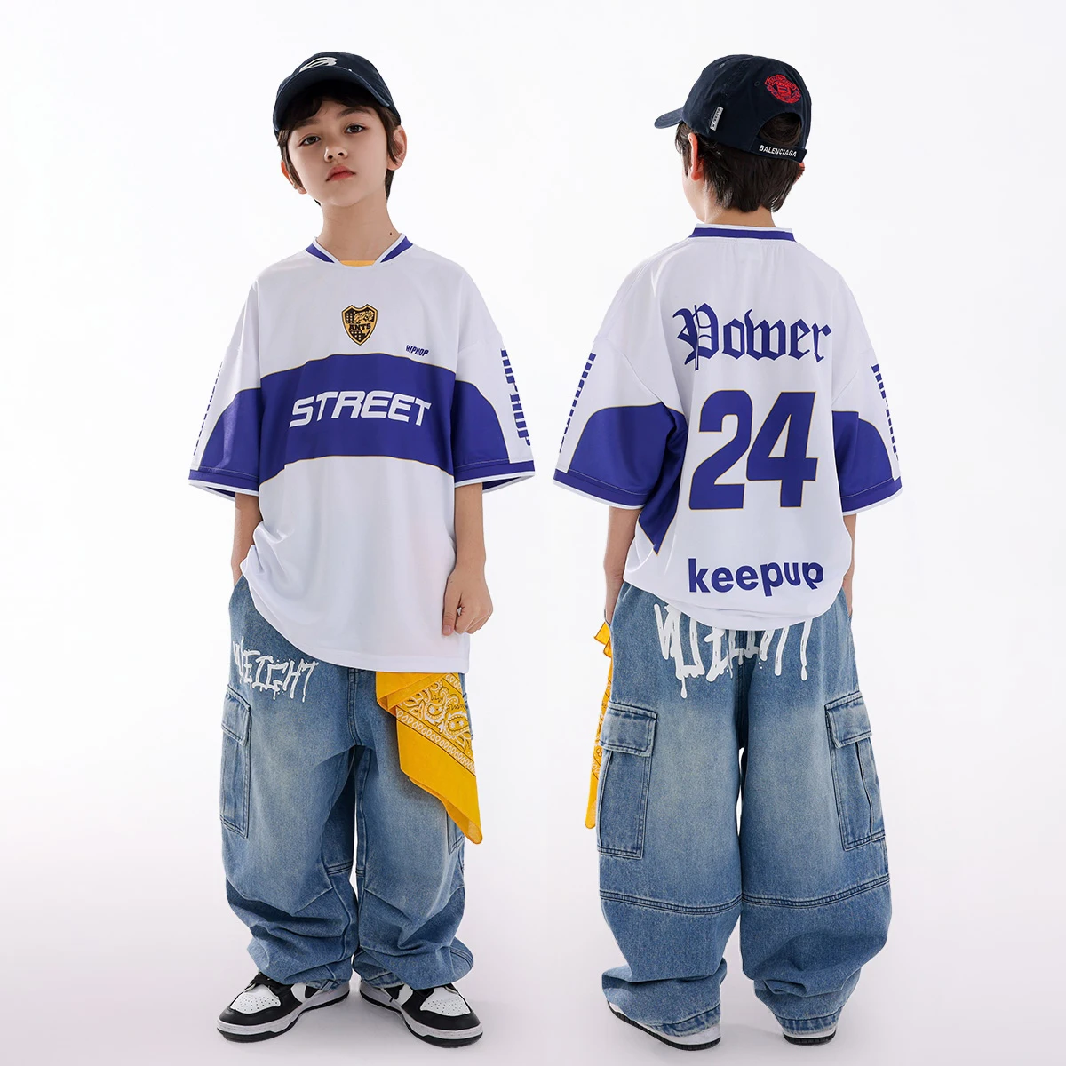 

Boys Sports Clothes Practice Jazz Dance Top Jeans Hiphop Suit Children Street Dance Performance Costumes Dance Team Wear DN20532