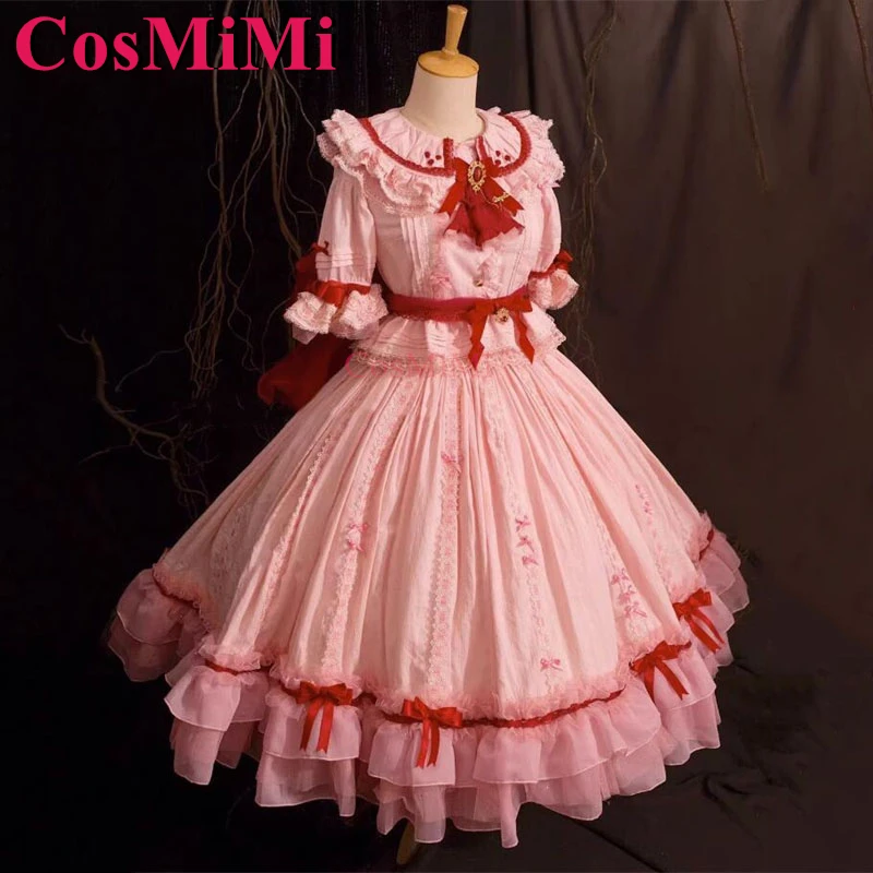 CosMi Remilia Scarlet juego de Cosplay Touhou Project disfraz precioso vestido rosa dulce elegante ropa de juego de rol para fiesta de Carnaval