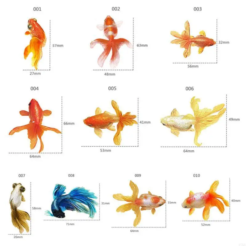 97QE Novelty 3D Gold Fish Resin Sticker DIY Epoxy Arts Craft Sticker Jewelry Filling Tools for Silicone Molds Jewelry Making