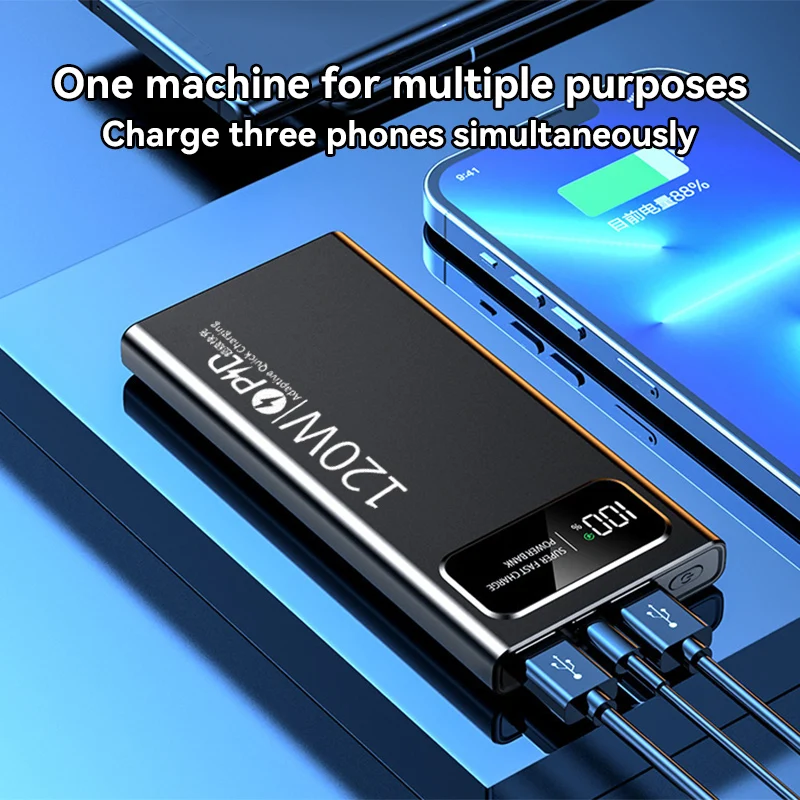 باور بانك Xiaomi 120 وات 50000 مللي أمبير في الساعة، شحن سريع للغاية، باور بانك متنقل بسعة كبيرة، مناسب لهاتف هواوي آيفون وسامسونج