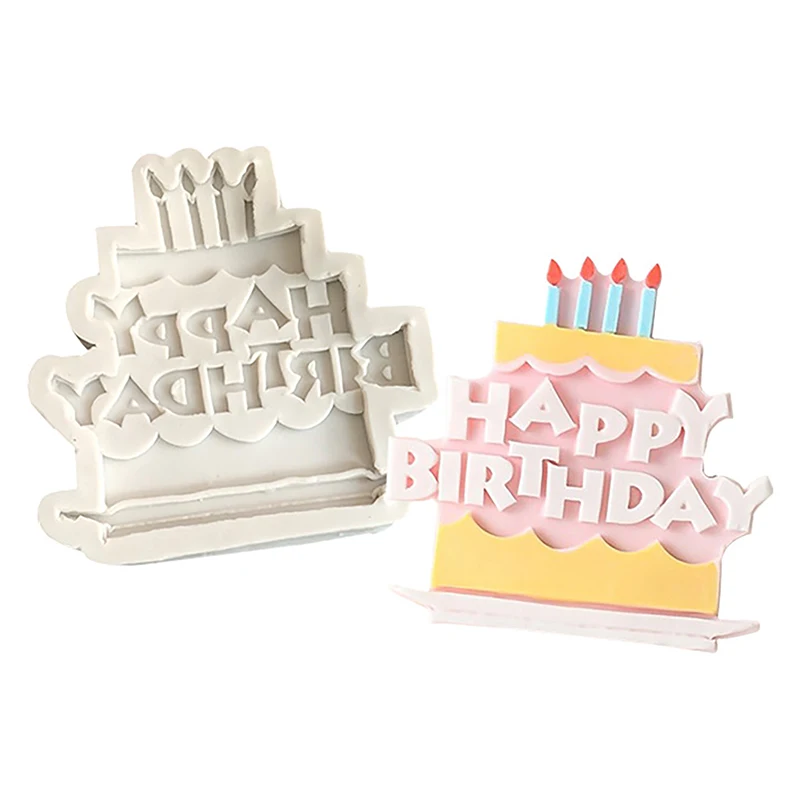 Buon compleanno lettere inglesi torta stampo in Silicone caramelle gelato stampo strumenti di cottura fai da te fondente pasticceria stampo al cioccolato