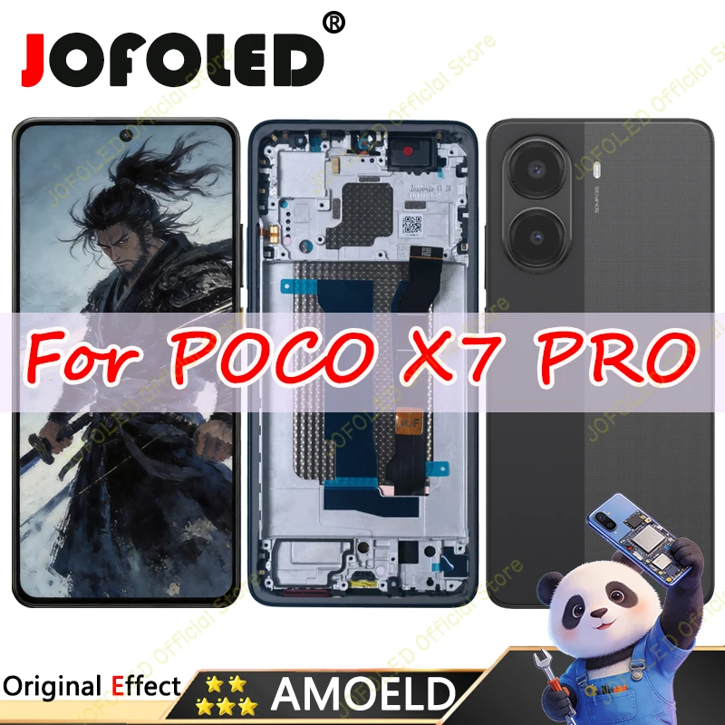 6.67‘’AMOLED LCD Display Touchscreen Digitizer Assembly Replacement For Xiaomi Poco X7Pro 2412DPC0AG Display With Back Cover Kit