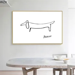 Picasso Creative Abstract Line Print Dachshund Dog Canvas Nordic Poster Minimalist Wall Art Painting Pictures Living Room Decor