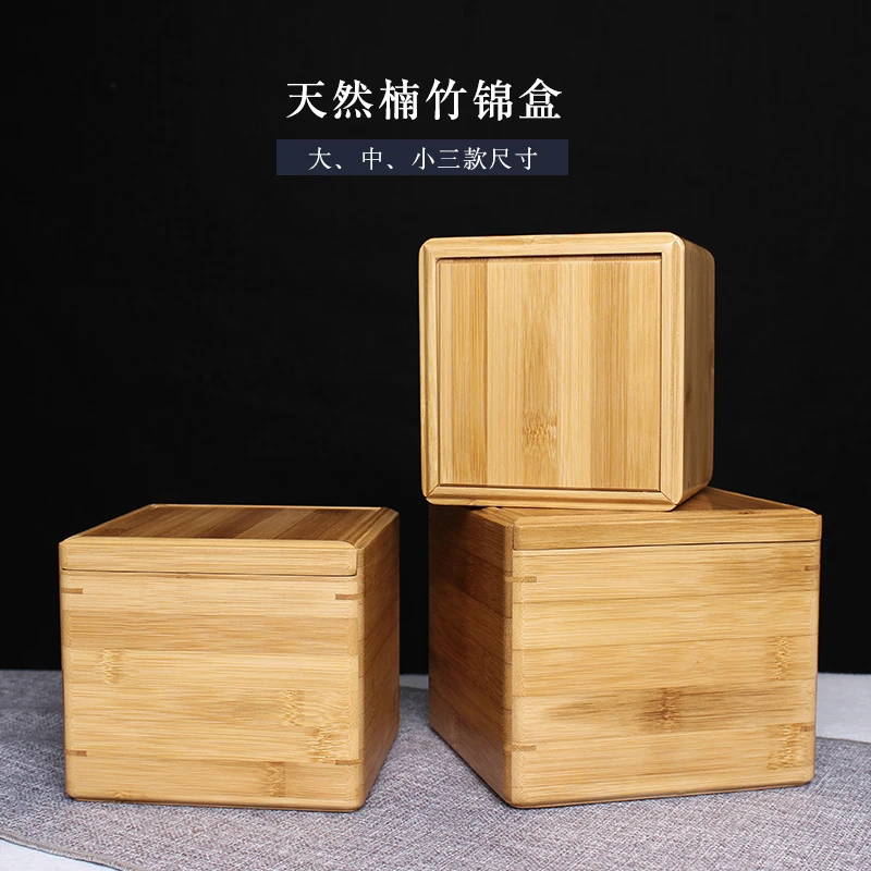 Bamboo Tea Figue Handicraft Article Storage Box, Gift Packing, Luxury Goods, Square, Rectangle