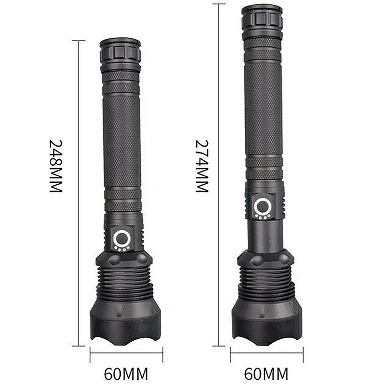 강력한 빛 손전등, USB 충전식 텔레스코픽 포커싱, 매우 밝은 장거리 촬영, X71 알루미늄 합금 손전등, X92
