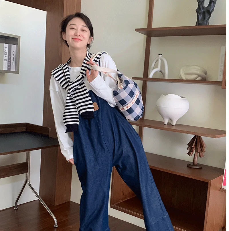 Mother and Son Matching Denim Overalls Mom Daughter Girl Clothes Funny Mummy and Me Same Suspender Jumpsuit Korea Children Jeans