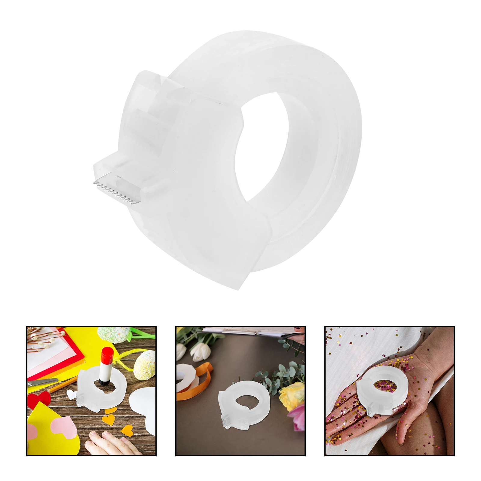 Tape Dispenser Small Desktop Holder Plastic Office Home Reusable Professional Sticker Dispenser Portable Convenient