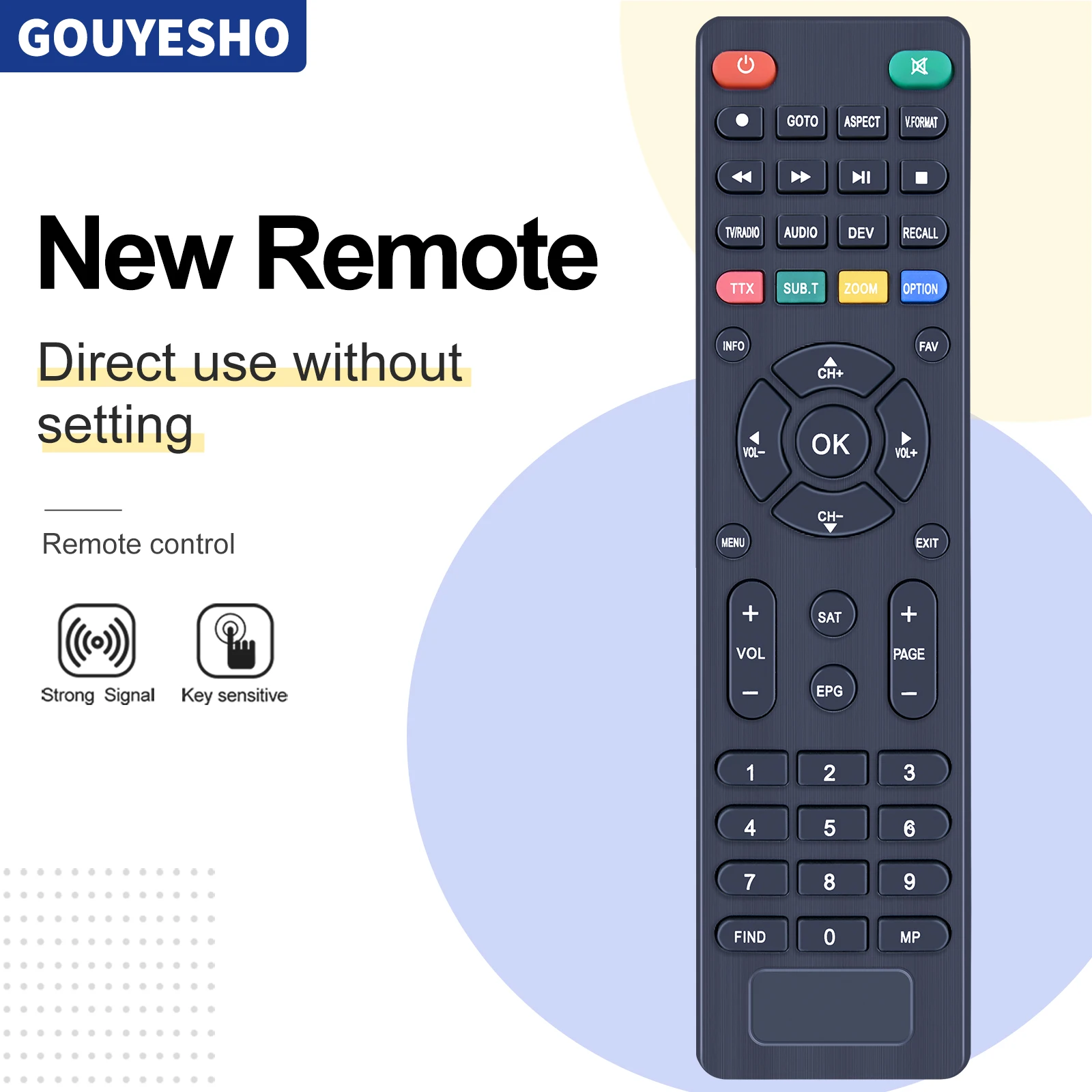 

New Remote Control For Golden Interstar HD FTA+, FTA-S, FTA S2