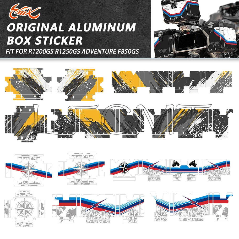 

Motorcycle Aluminum Trunk Box Decorative Sticker Top Side Box Suitcases Decals Fit for R1200GS ADV R1250GS Adventure F750/850GS
