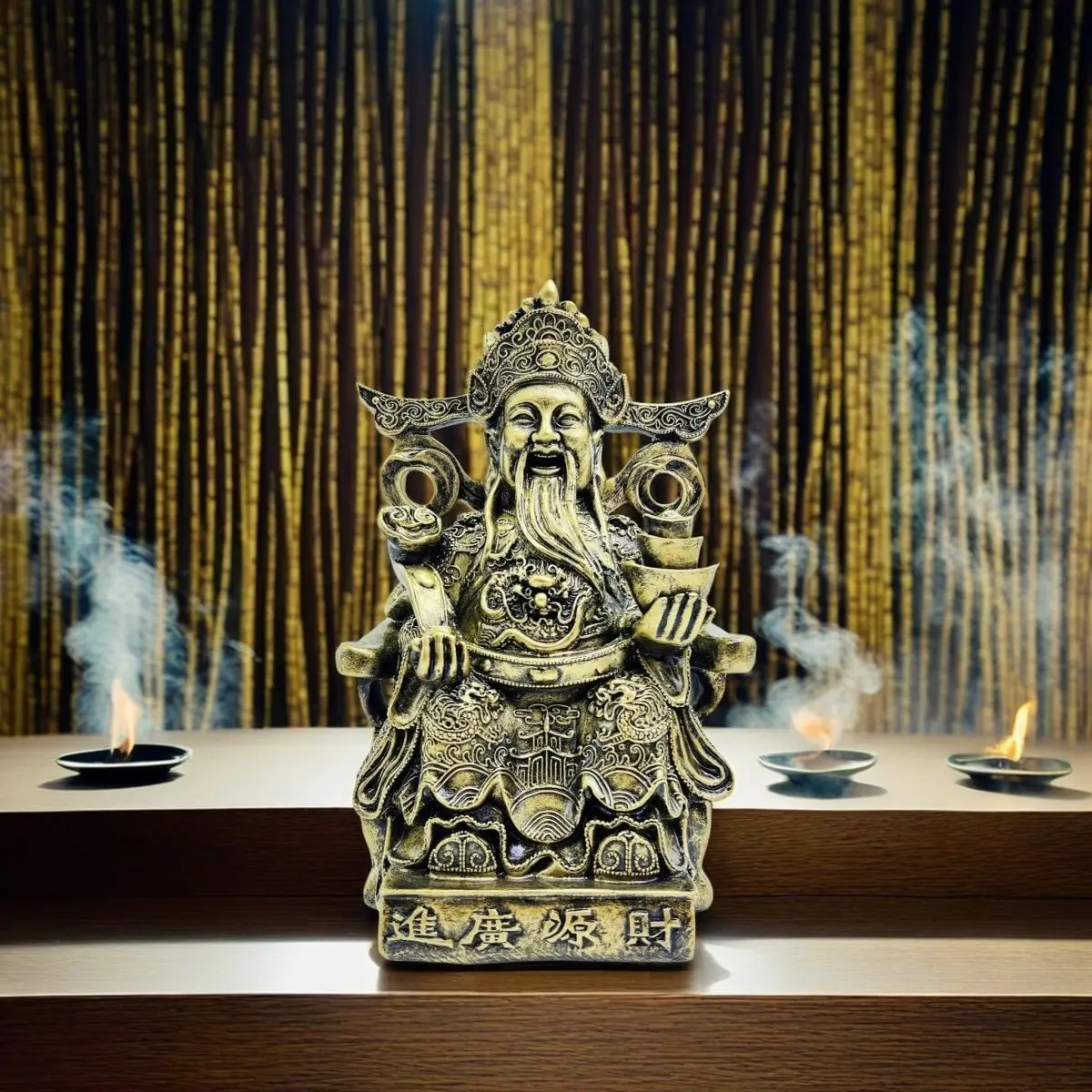 

Brass Pure Copper Dedicated To The God of Wealth Yuanbao Lucky Living Room Home