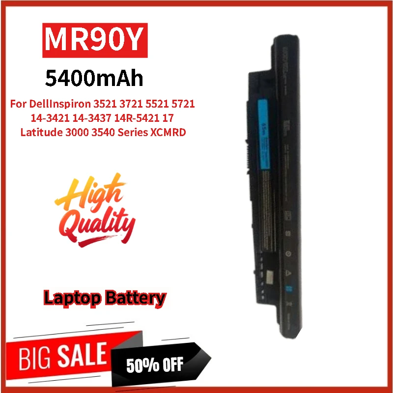 

100% New Replacement Laptop Battery MR90Y 11.1V 65Wh 5400mAh for Dell Inspiron 14-3421 14-3437 14R-5421 3521 3721 5521 5721