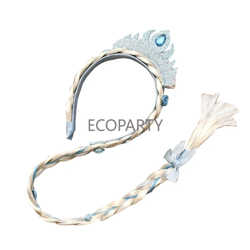 Hot Girls Rosa Blu Viola Fiore Tessitura Treccia Fascia Bambini Principessa Vestire Accessori per capelli Aurora Elsa Sofia Rapunzel Parrucca