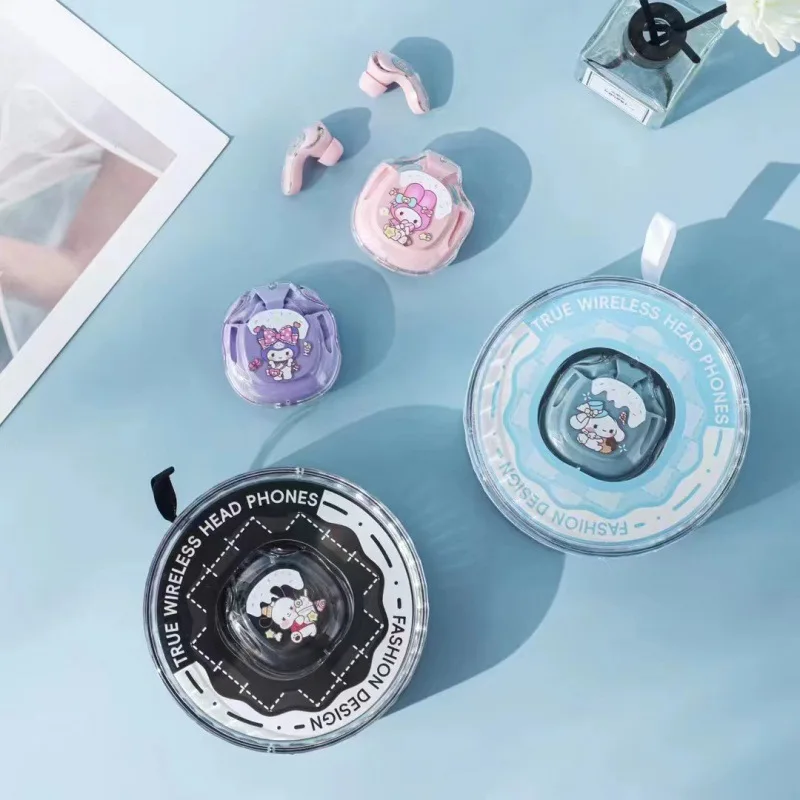 Neue Sanrio Translucent Small Fresh Creative Bluetooth-Kopfhörer im Ohr Compact Sport Neue Kuromi-Kopfhörer