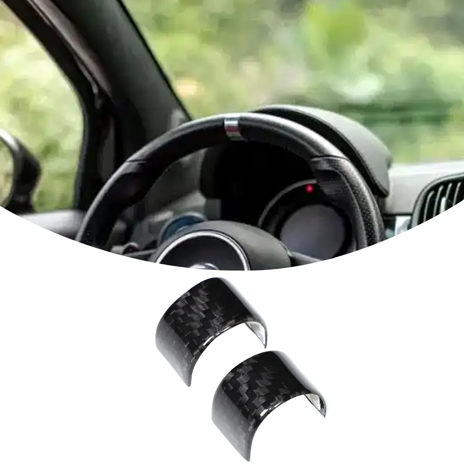 

2 шт., чехол для рулевого колеса автомобиля из сухого углеродного волокна для Abarth 595/695 2017-2025, декоративная накладка, аксессуары