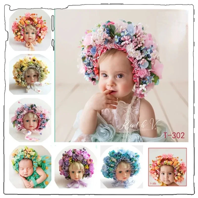 Newborn Photo Shooting Accessories Cute Princess Purely Handmade Flower Wreath Headband Baby Girls Photography Hairband Props