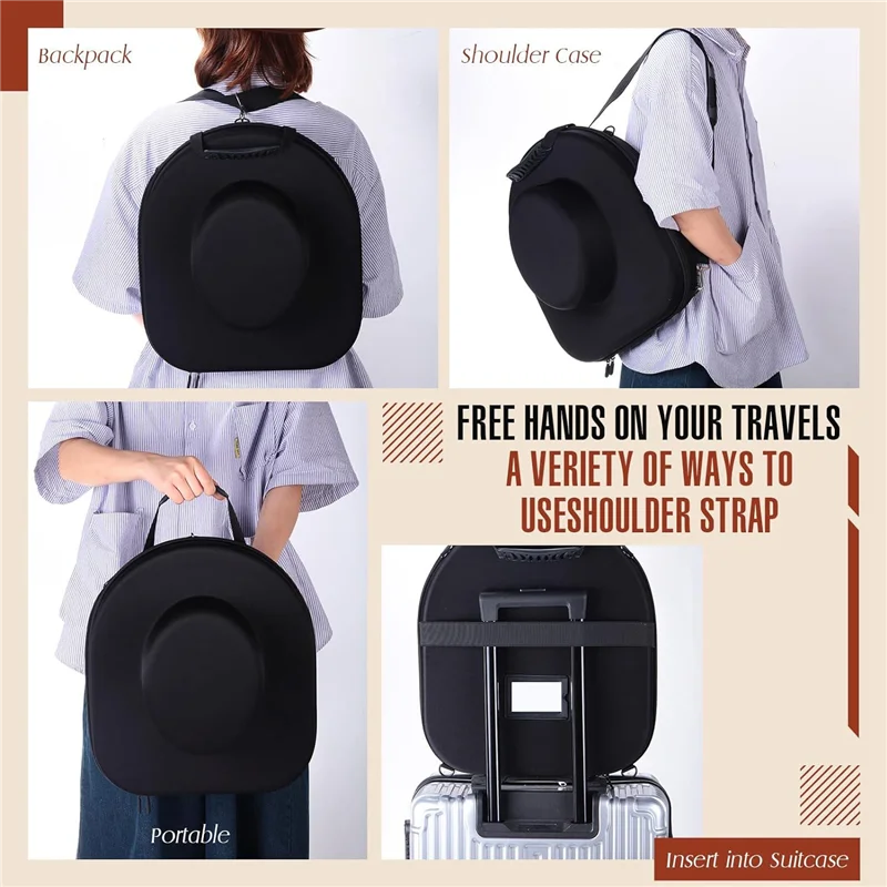 

AT19-Travel Hat Case , Hat Travel Case, Hat Box Travel, Travel Hat Organizer, Hat Storage For Travel, Hat Case For Fedora Black