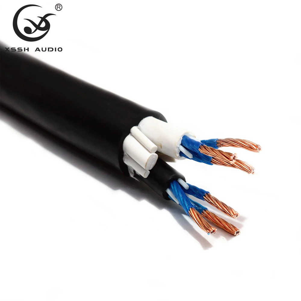Speaker Line YIVO XSSH Hifi Audio OEM ODM 18mm OD OCC Core Black PVC Case High Quality Audiophile HIFI Audio Speaker Wire Cable