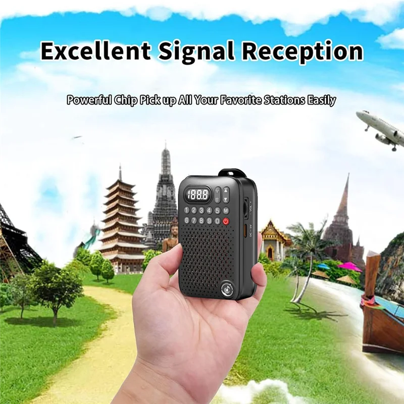 BTLIFE-Mini LED عرض راديو محمول FM 76.0-108Mhz أفضل استقبال راديو سمّاعات بلوتوث HD وظيفة التسجيل TF بطاقة MP3 P #2