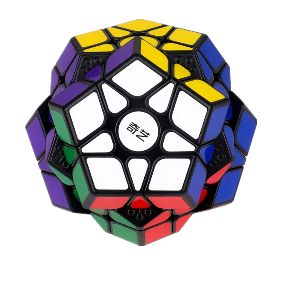 QiYi QiHeng 3x3 Megaminx シリーズブラック/ステッカーレス磁気マジックスピードキューブステッカーレスプロフェッショナルキューボ Magico パズルおもちゃ
