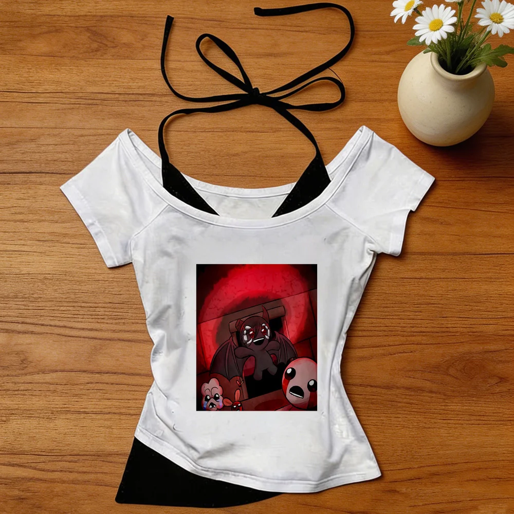 the Binding of Isaac crop top shoujo jojifuku japan meme tshirt vintage y2k summer manga meme