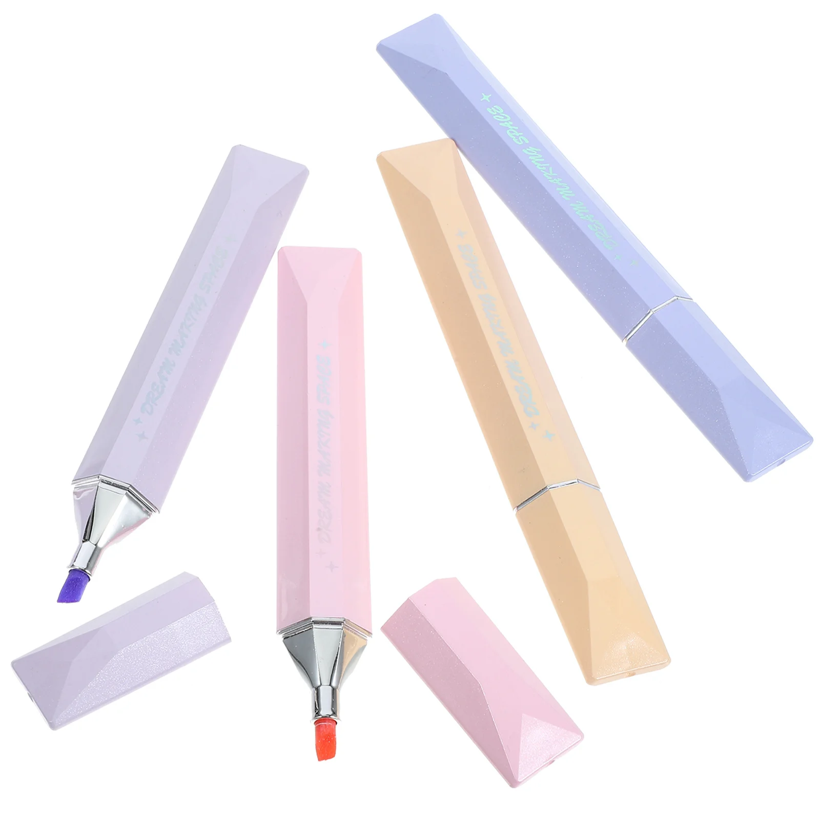 4pcs Soft Tip Highlighter Pens Comfortable Grip Extra-Smooth Writing Leak-Proof For Study Note Marking Journal Bible Book