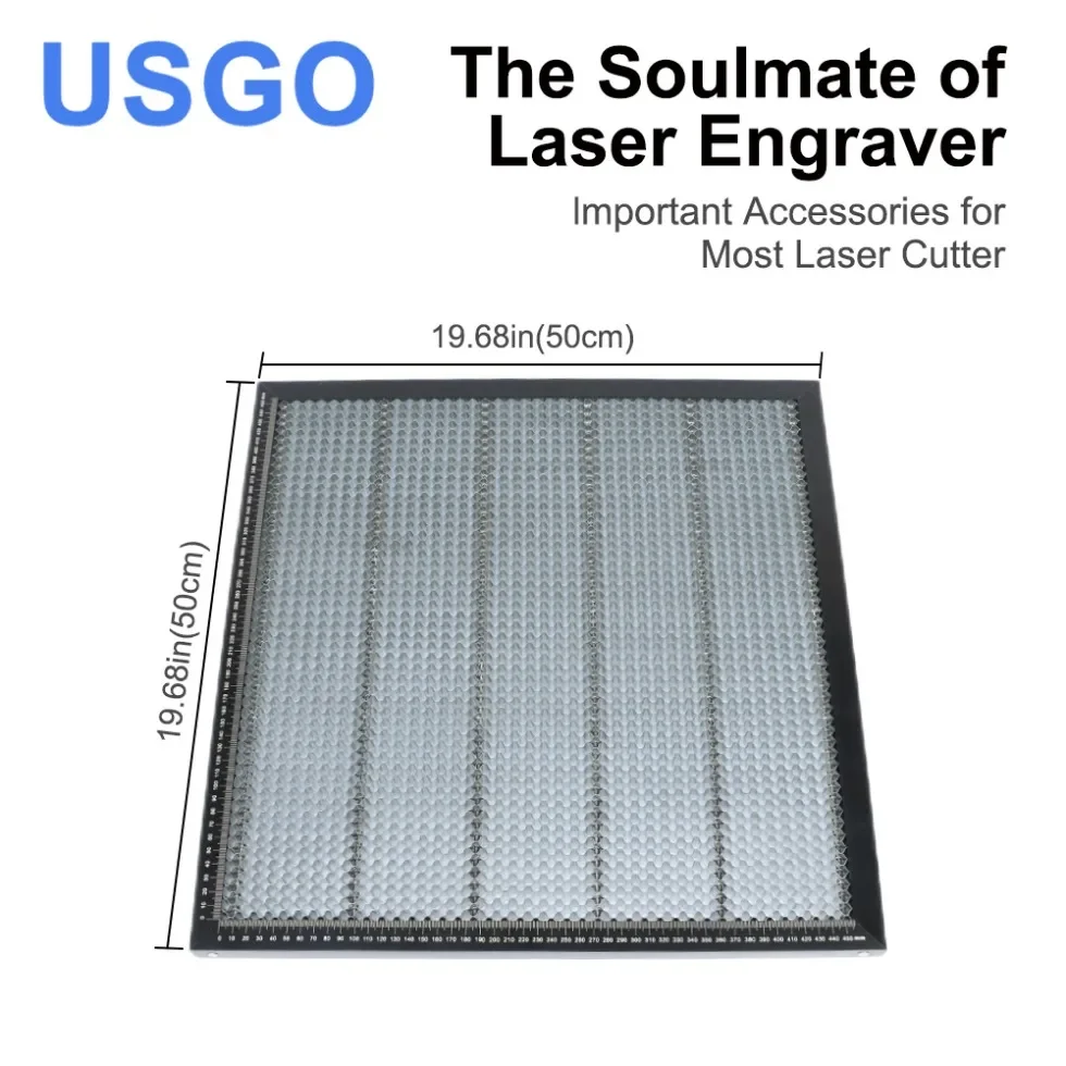 USGO طاولة عمل على شكل قرص العسل بمقياس 500*500 مللي متر XTool D1 Pro/D1 مجموعة لوحة العمل لآلة قطع النقش بالليزر CO2