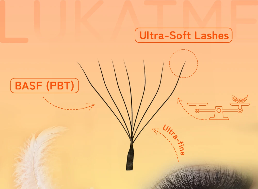 LUKATME 7D W-Form Wimpernverlängerungen, vorgefertigte Fächer, Mega-Volumen-Wimpernbüschel, C/D-Curl, Easy Fan 7D Wimpern, 8-15mm Mix für den Salon – Detail 4