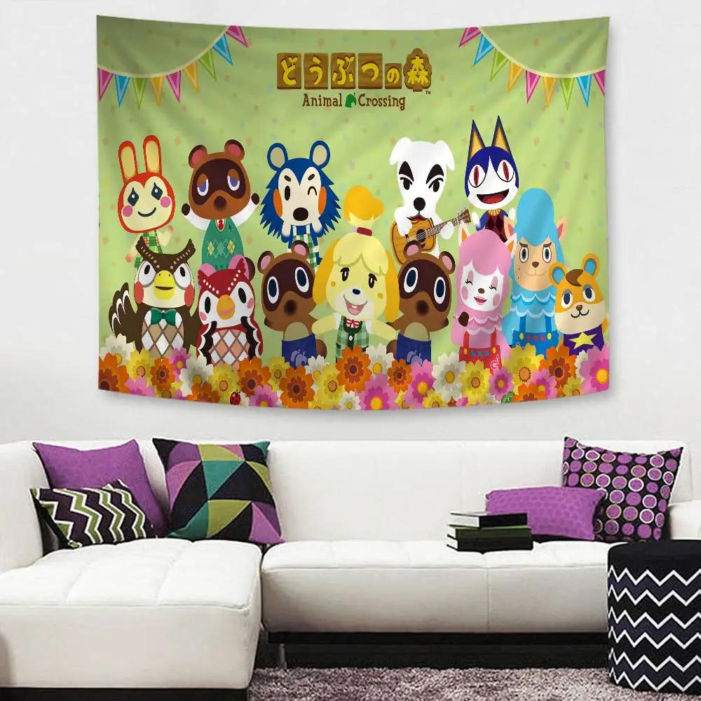 Cartoon Animal C-Crossing Colorful Tapestry Wall Hanging Bohemian Wall Tapestries Mandala Wall Hanging Sheets