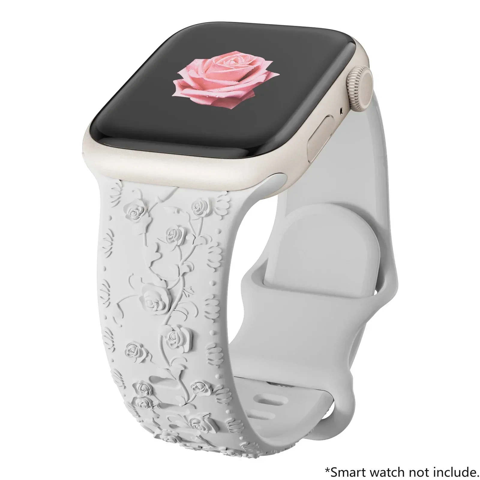 Voor Apple Watch Band 42mm 41 40 45mm 49mm 44mm Bloemengraveerde Armband Correa voor iWatch Series 12 11 10 9 7 SE 6 8 Ultra4 Band