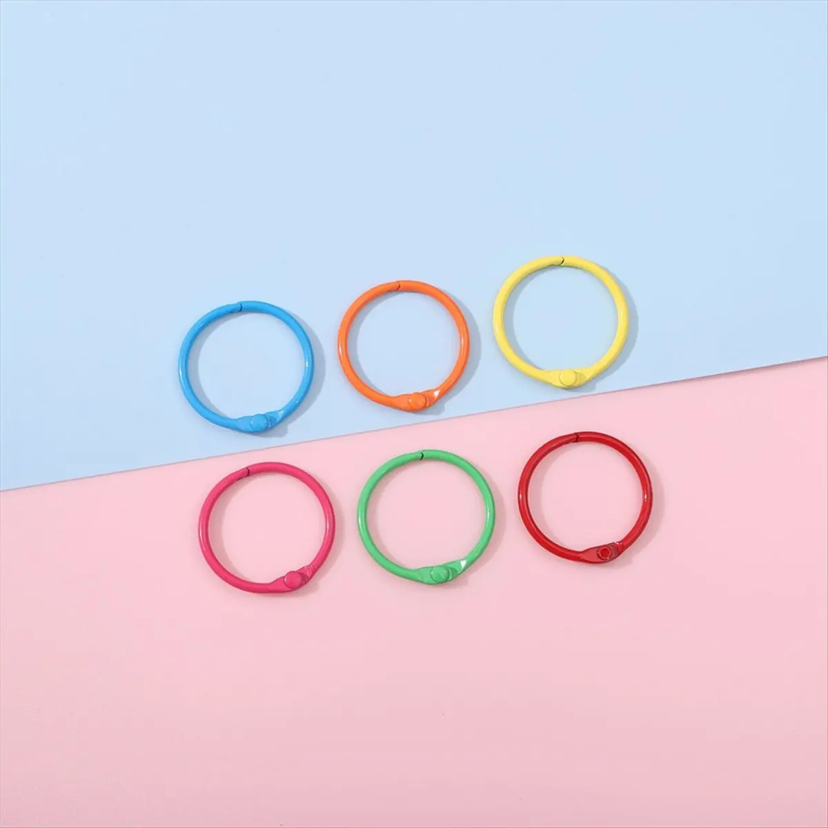 HITL Colorful Loose Leaf Binder Rings Metal Book Rings Paper Rings for Index Cards Notebook Keychain Key Ring for Use