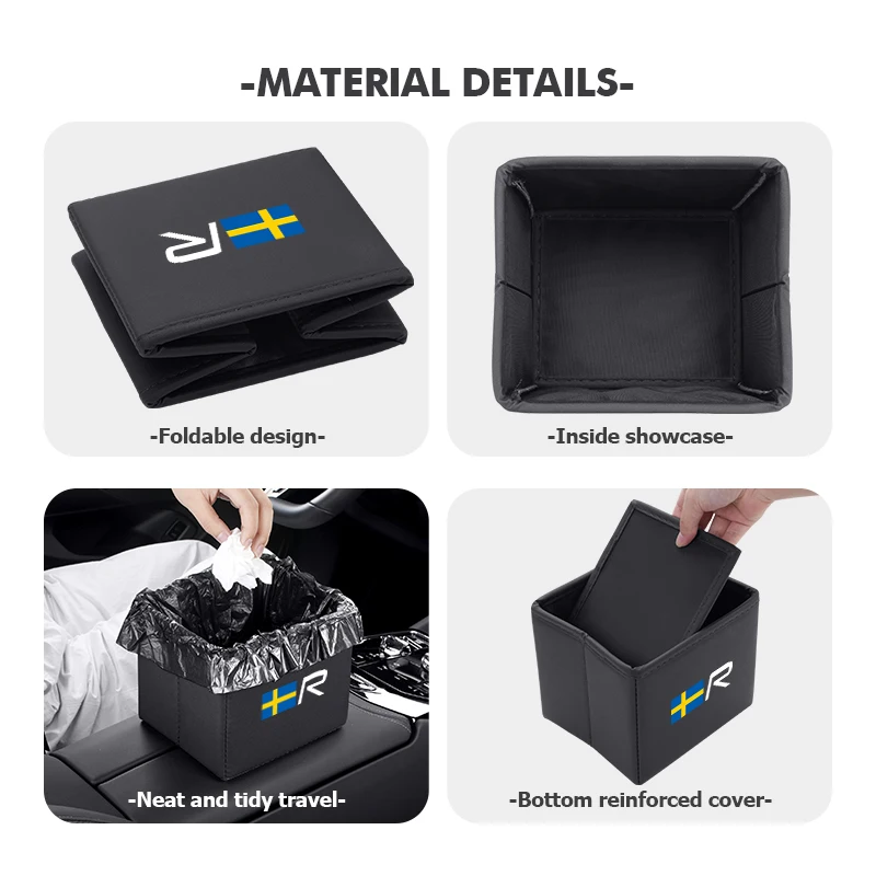 Car Trash Can Foldable Garbage Waterproof Organizer Bag For Volvo XC60 D5 XC90 D4 XC40 D3 XC70 D2 S80 S90 S60 V90 V60 view 5