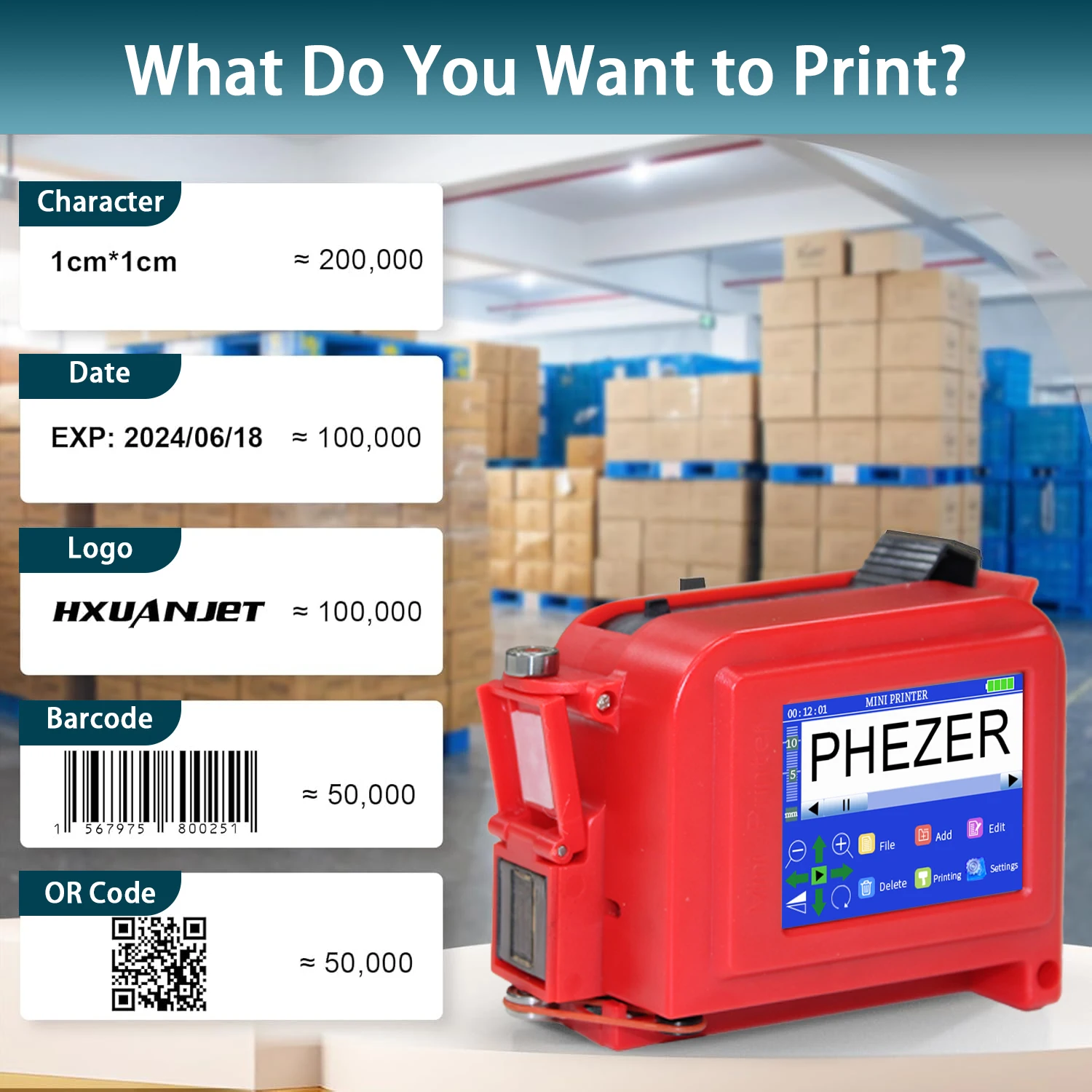 فايزر 12.7 ملم أحمر PC11plus طابعة نافثة للحبر صغيرة محمولة 28 لغة QR بار دفعة رمز التاريخ رقم الشعار شعار انتهاء الصلاحية